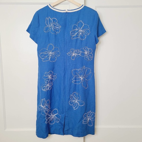 Vintage Floral Embroidered Mod Sheath Dress - Picture 4 of 8